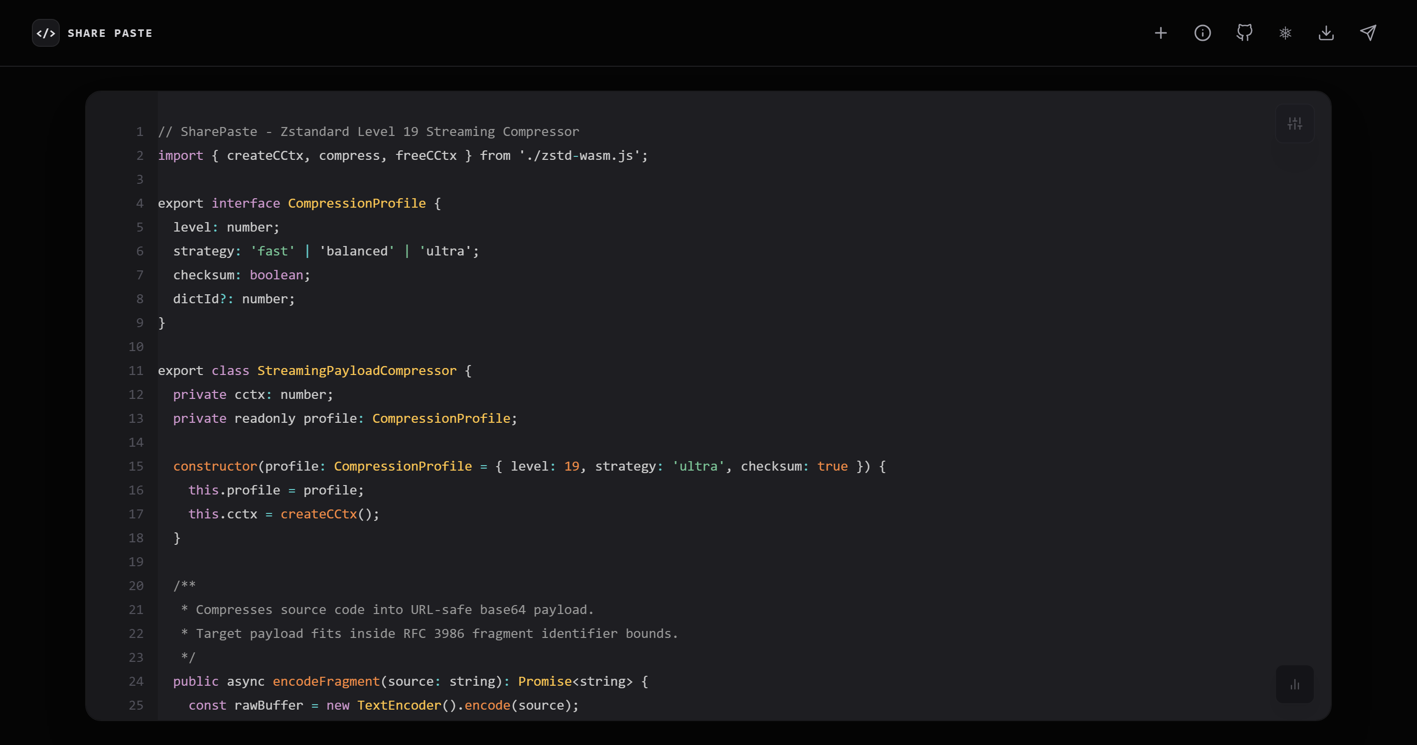 SharePaste Code Editor with TypeScript Compressor