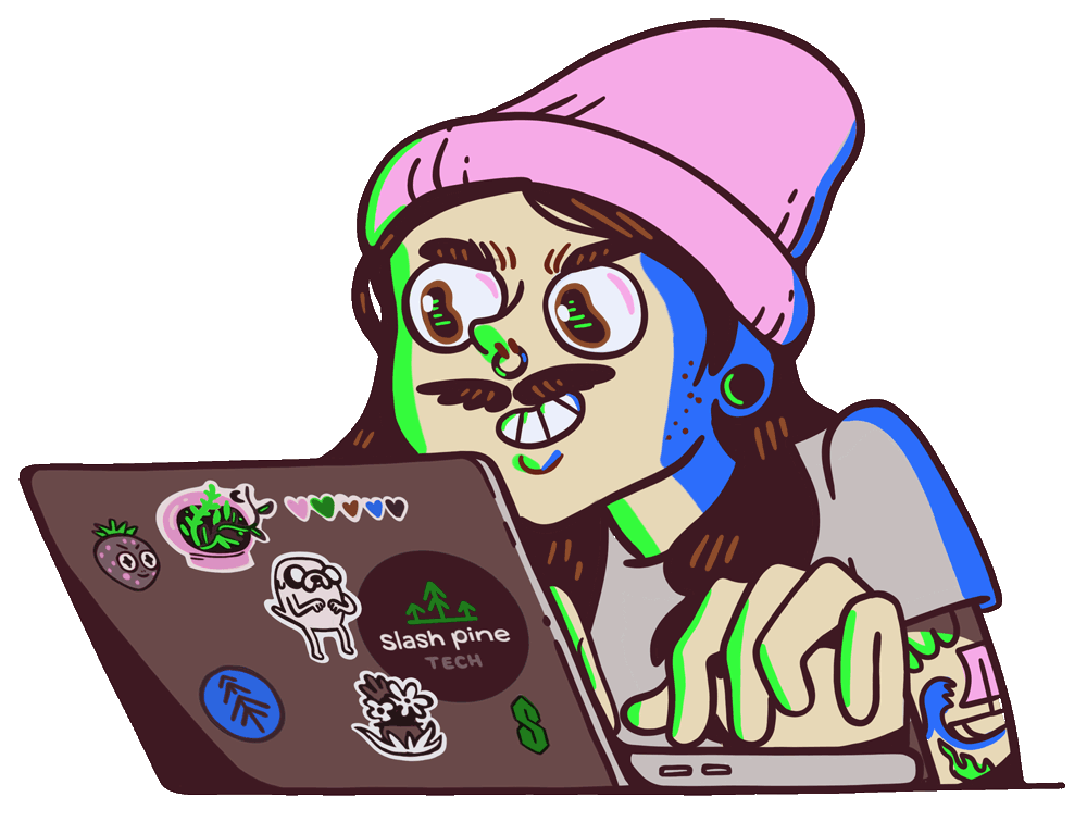 Animated GIF of a person coding on a laptop
