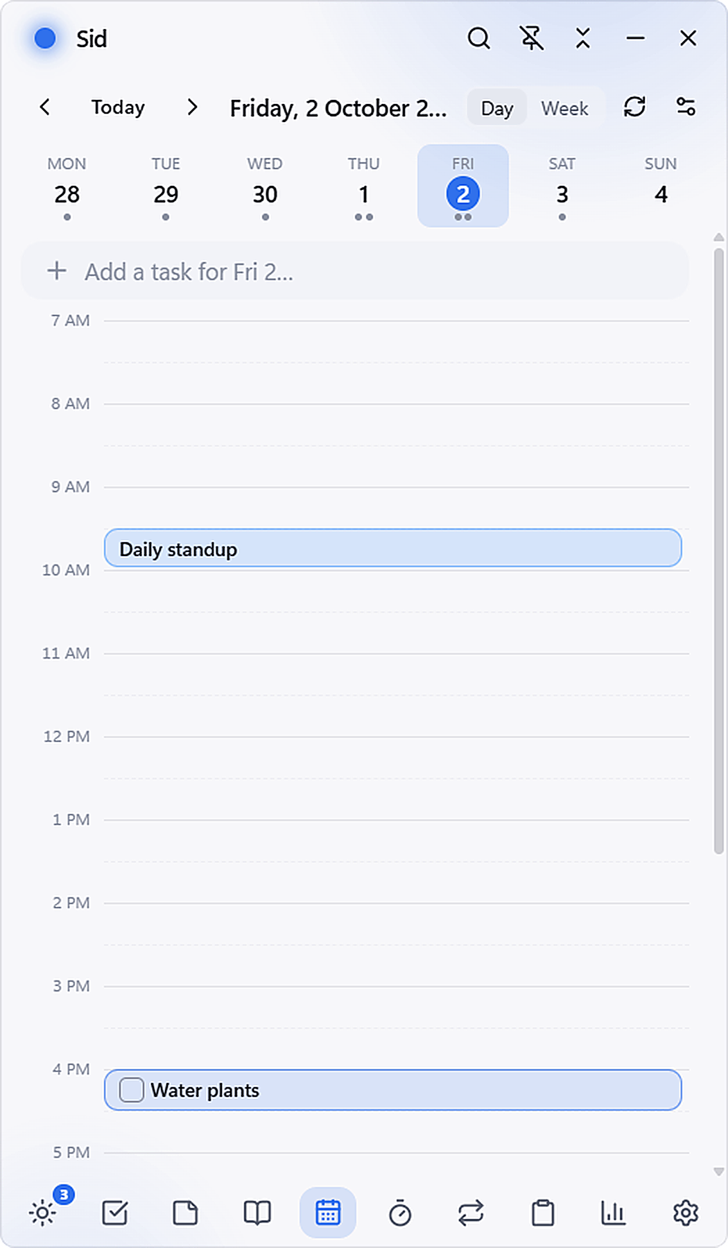 Interactive calendar timeline