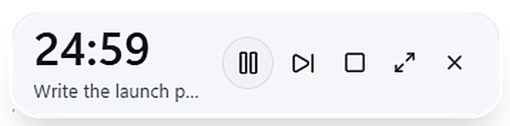 Picture-in-picture focus timer