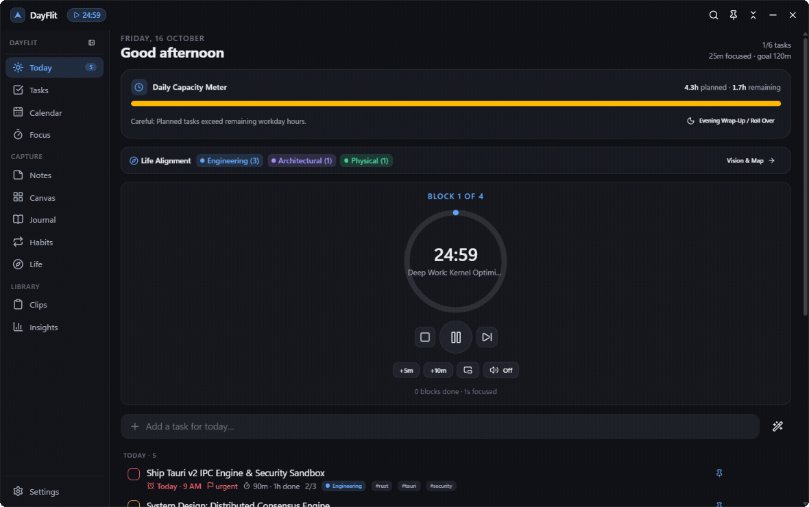 DayFlit Spatial Desktop Tour screen recording
